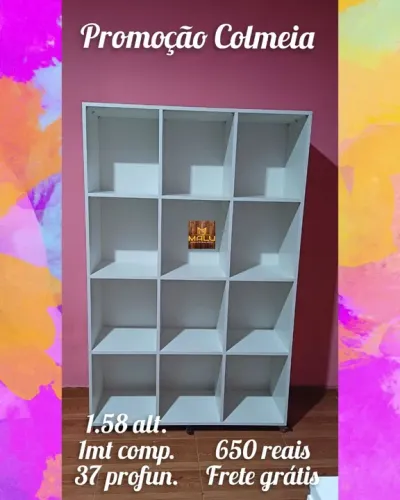 Estante de Cubos 12 Nichos - Branco - Frete Grátis