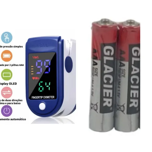Oxímetro digital com cordão e pilhas
