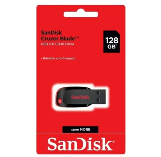 Pen Drive 128gb SanDisk (Honestidade e Qualidade é na distribuidora JK eletrônicos)