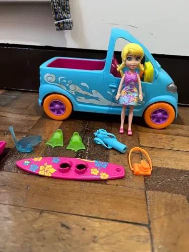 Conjunto Polly Pocket de Surf com Carro
