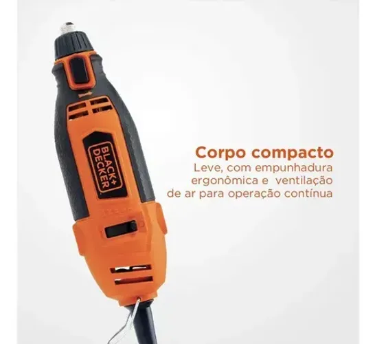 Micro Retifica 180w C/ 113 Peças Rt18ka Black Decker Potência 180 W