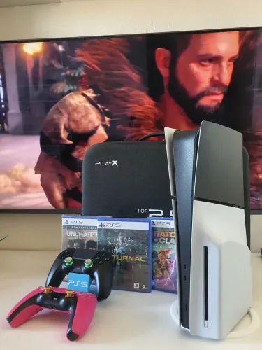Ps5 slim + 2 controles +bolsa + jogos