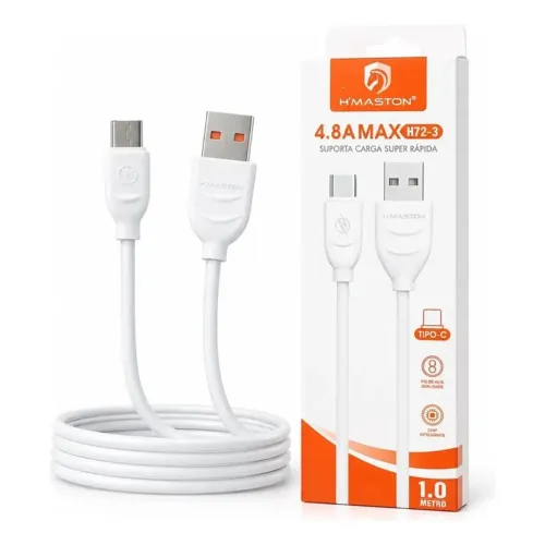 Cabo USB Tipo-C Turbo 4.8A Carga Rápida H'Maston 1M