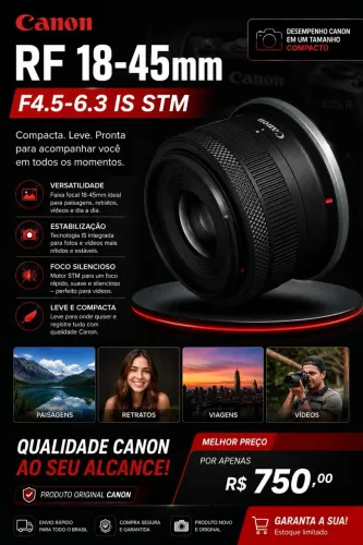 Lente Canon RF 18-45mm