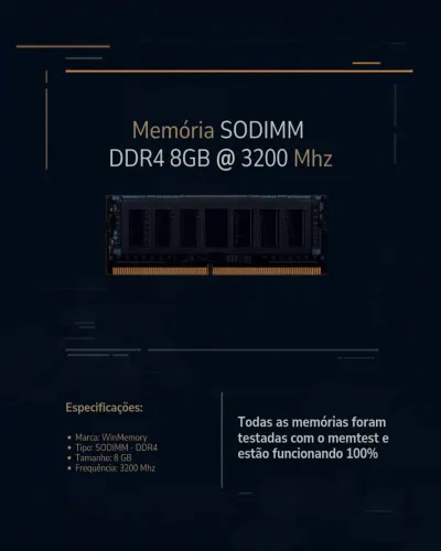 Memória DDR4 8GB 3200 Mhz (Notebook / SODIMM)