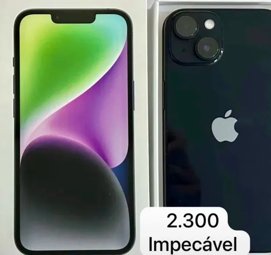 iPhone 14 midnight único dono caixa cabo originais