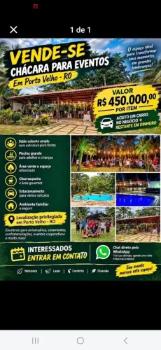 Vende-se uma linda chácara de Eventos