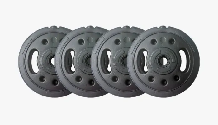 Kit Anilha 10kg Polietileno 2x + barra supino 1,20