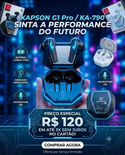 Fone de ouvido Bluetooth da Capcom