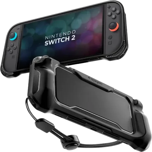 Grip Controle Joycon Spigen Rugged Armor para Nintendo Switch 2 (Hori, PowerA, Satisfye)
