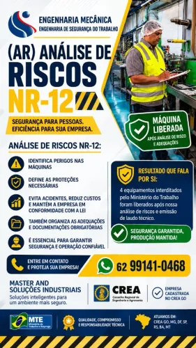NR 12 máquinas análise de riscos