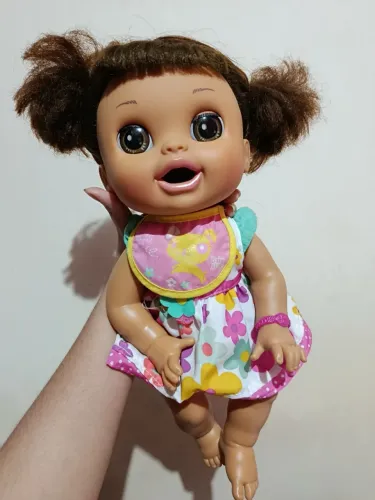 Baby alive comer e brincar em inglês/espanhol