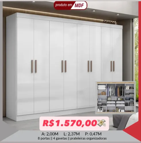 Guarda Roupa Casal 8Portas