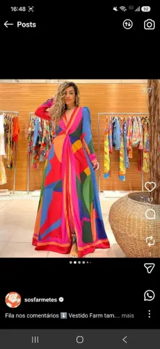 Vestido longo farm costela de cor
