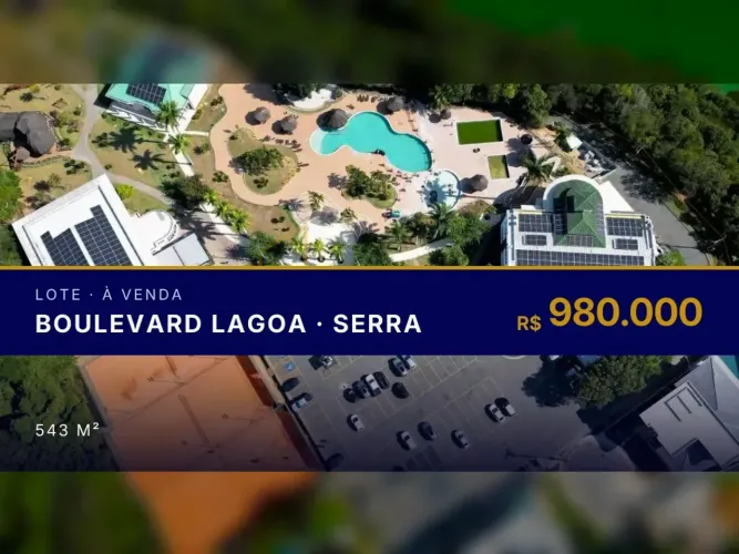 Lote em Condomínio com Clube de Lazer no Boulevard Lagoa, Serra