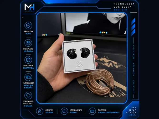 Fone KZ EDX Pro X com Microfone e Cabo Removível