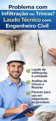 Problema com Infiltração ou Trincas - Laudo Técnico com Engenheiro Civil