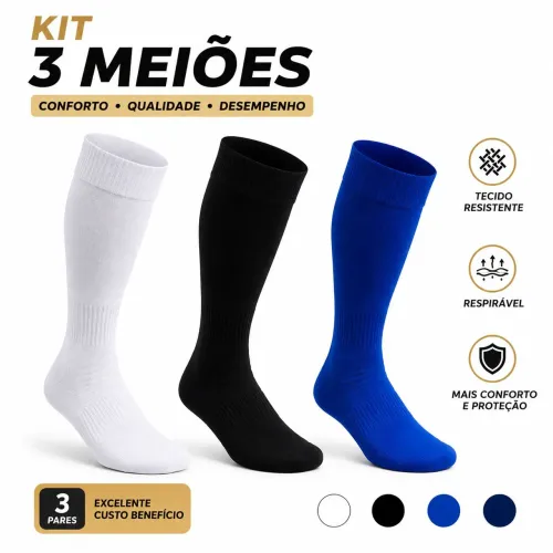 Kit 3 Meiões Futebol Unissex