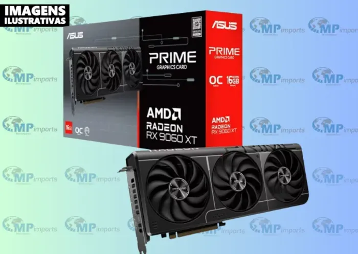 Loja MP Imports: Placa de Vídeo Asus AMD Radeon RX 9060 XT Prime OC, 16GB, GDDR6