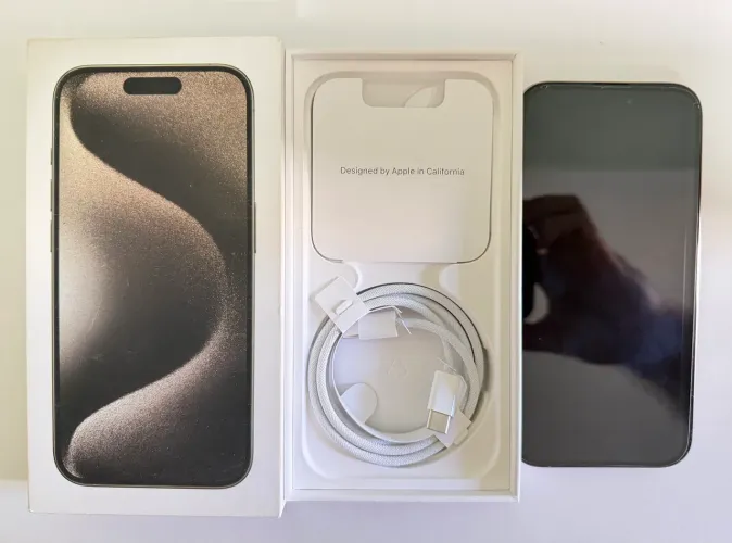 iPhone 15 Pro 256GB Titânio Natural Completo na Caixa Original