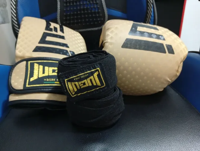 Luva boxe/muay thai jugui, atadura jugui 5m. Produtos novos nunca usados