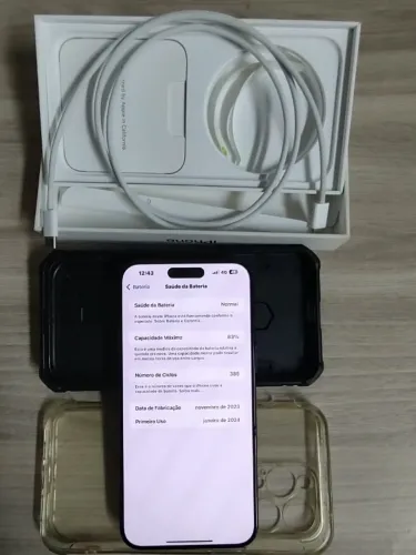 Iphone 15 Pro Max Azul Titânio 256gb apenas Esim