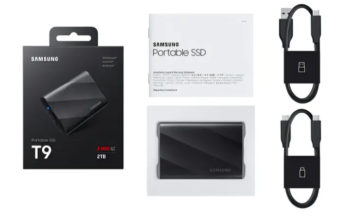 Super kit: SSD SAMSUNG MODELO T9 COM 2TB NOVO FORA DA CAIXA+PASTA EXECUTIVA IMPORTADA 