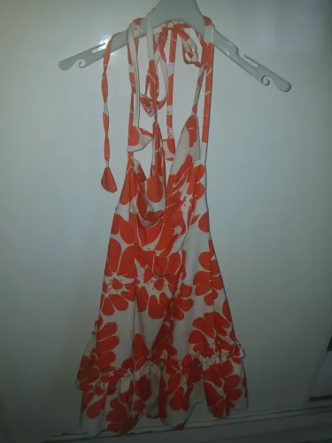Vestido florido Verão cor Laranja