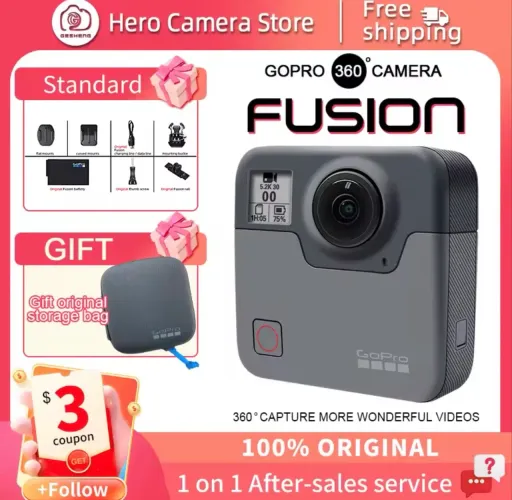 GoPro Fusion, Tiro Omnidirecional 360, Camera Desportiva