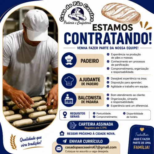 PADEIRO, AJUDANTE DE PADEIRO E BALCONISTA