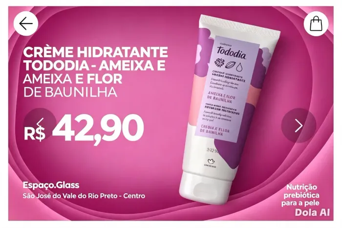 CREME HIDRATANTE CORPORAL TODODIA AMEIXA E FLOR DE BAUNILHA