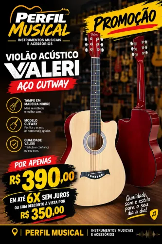 Violão acústico aço cutway promoção