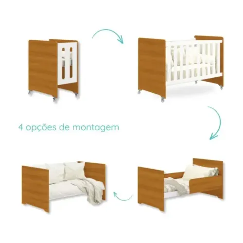 Berço Evolution 4 em 1 Areia/Savana Reller
