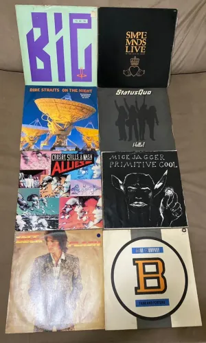 Lote 8 Lps Rock clássico Yes Bad Company, Status Quo, Mick, Dire Straits 