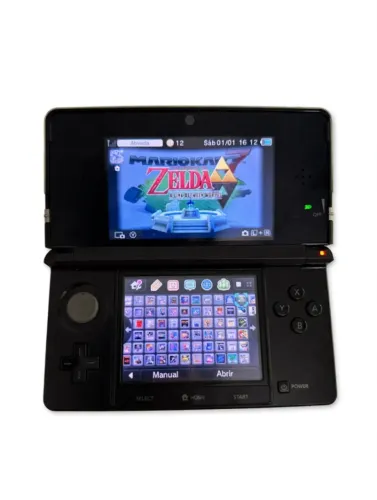 Videogame Nintendo 3ds Preto + 200 Jogos Instalados + Case + Carregador 