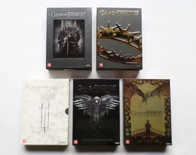 Box DVD Game of Thrones 1ª, 2ª, 3ª, 4ª e 5ª Temporadas Completas- Seminovos e Originais