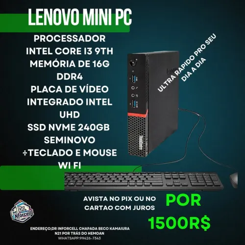 Minipc lenovo pequeno e potente