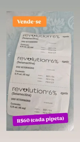 Vende-se Revolution para gatos. Contém 3 pipetas. 