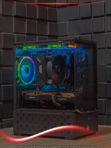 Computador Gamer Ryzen 5 5600X, RX 7600 8GB, 32GB, NVMe 500GB, Fonte MSI 650W