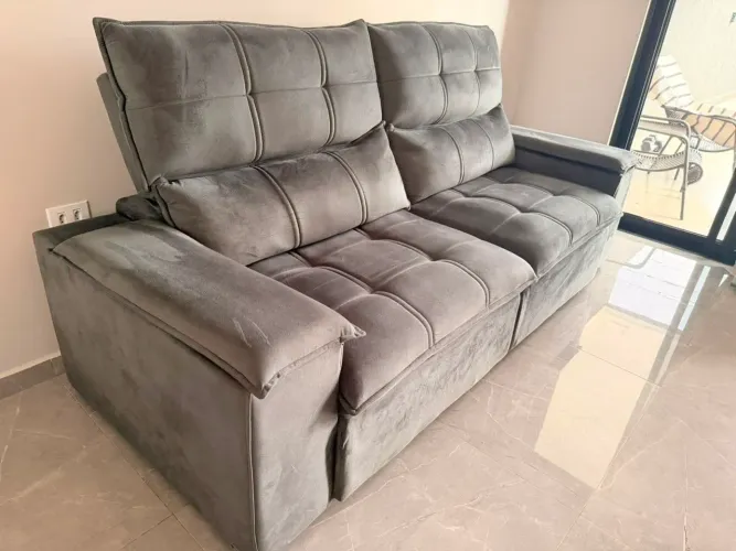 Sofá de Veludo com molas ensacadas - Qualidade Premium