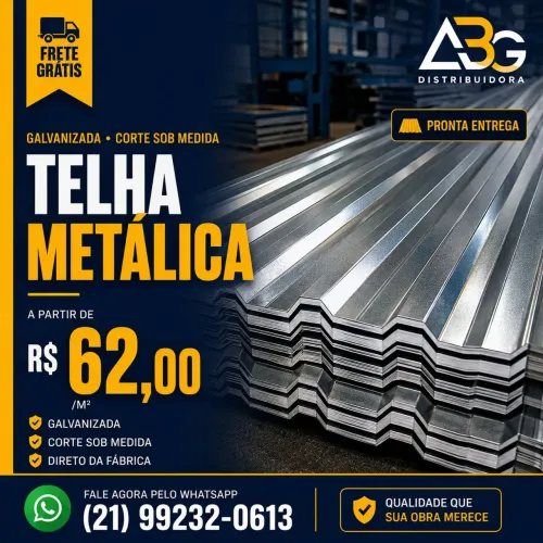 Telha Metalica Zinco Galvanizada Aluminio - A partir R$62 - Instalacao Disponivel RJ