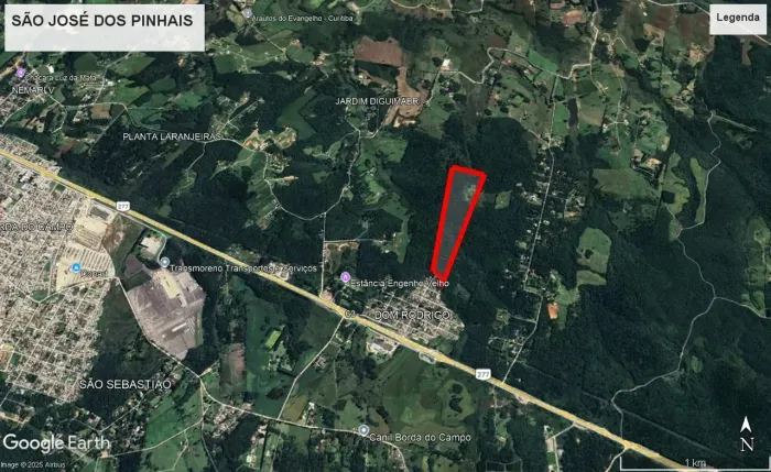 Área rural/urbana 21,7 hectares Dom Rodrigo São José dos Pinhais