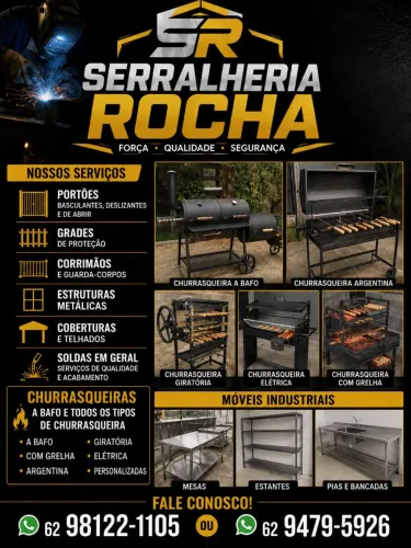 Serralheiria ROCHA fabricamos móveis industriais churrasqueira porta portão 