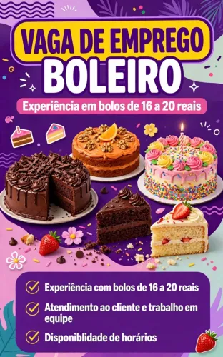 Vaga de emprego para boleiro