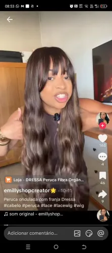Peruca fibra orgânica Premium ondulado wig fácil uso 