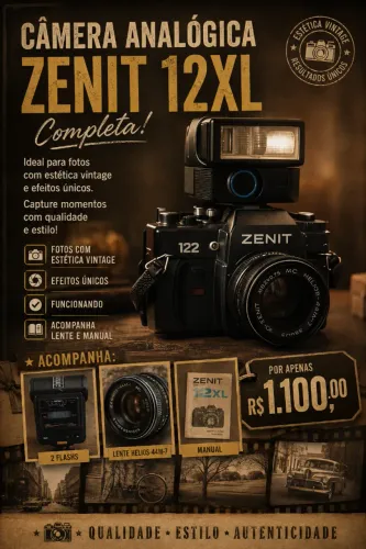 Câmera Zenit 12XL com Flashs