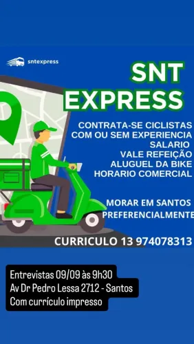 VAGA DE ENTREGADOR DE BIKE CLT