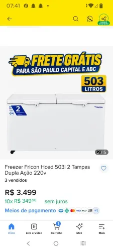 Freezer fricon horizontal