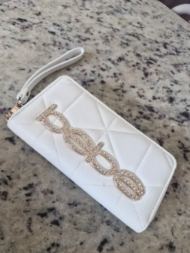Carteira Feminina de Mão "Bebe" (Modelo Zaza Wristlet) - Branca