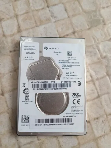HD 1Tb Para Notebook ou Case Externo em Perfeito Estado, apenas 150,00